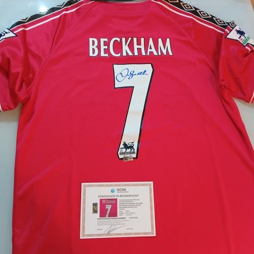 David Beckham Signed Autographed Manchester United Soccer Jersey with COA