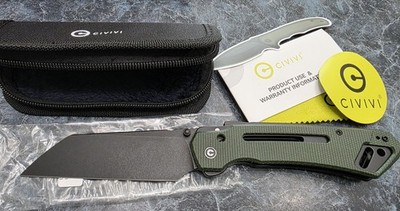 CIVIVI Buster FG Superlock Knife Green Canvas Micarta (4.2'' Black SW) New In Box