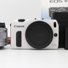 Canon EOS M Mirrorless Digital Camera White EF-M 15-45mm IS STM Lens Kit 2580