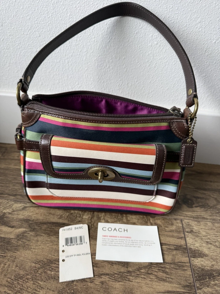 希少　COACH LEGACY STRIPE multi color バッグ 25+ Coach Legacy Shoulder Bag Striped Bags & Handbags for Women