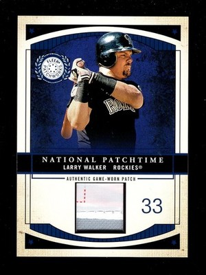 2003 FLEER PATCHWORKS LARRY WALKER GAME USED LAUNDRY TAG PATCH 267/300 ROCKIES