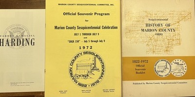 1972 Marion County Ohio Sesquicentennial Souvenir Program & History Booklets Set