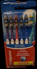 6 Pack Colgate Extra Clean Toothbrush, Adult Medium Bristle NIB