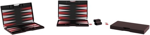 Backgammon Set 18" Large Lucite Acrylic Premium Board and Pieces (Black/Red) - Picture 2 of 2