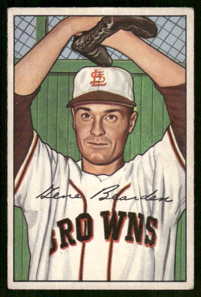 Gene Bearden #173 Baseball Cards 1952 Bowman trading card — raw and PSA graded price guide