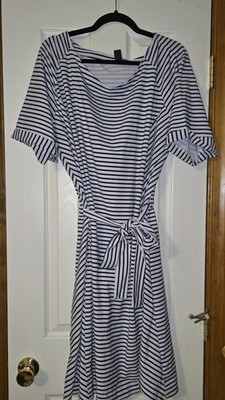 Women's 3XL Helly Hansen Nautical Striped Shift Dress Short Sleeve Pockets