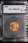 1944 Lincoln Wheat Cent- ICG-MS66 RD Gem Brilliant Uncirculated #SLM213
