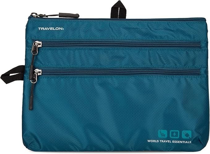 New travelon world travel essentials seat pack organizer teal green