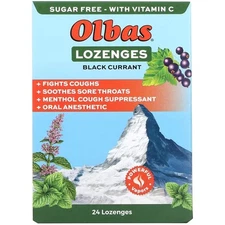 Olbas Maximum Strength Sugar Free Lozenges, Black 24 Count (Pack of 6) 