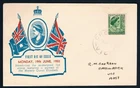 AUSTRALIA • 1950 • Queen Elizabeth (Queen Mother) 1½d Green • Haslem FDC