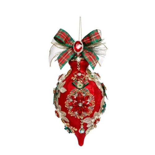 Mark Roberts Navidad 2024 Joya del Rey Elegante Adorno Acabado 8" Rojo Esmerilado - Imagen 4 de 24