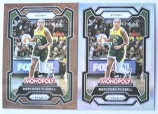2x MERCEDES RUSSELL LOT 2024 PANINI WNBA MONOPOLY BRONZE 239/249 + SILVER PRIZM!