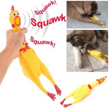 Single Rubber Chicken Squeeze Toy Squeaking and Shrilling for Pet Dog and Pupp