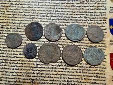9 Nice Uk Found Roman Bronze Coins , All Dating To 1st To 4th Centuries