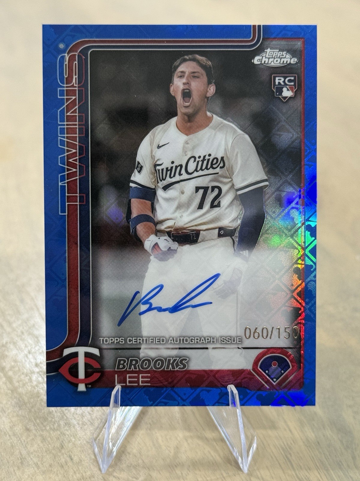 2025 Topps Chrome Logofractor Rookie Auto Brooks Lee #RA-BL Blue Refractor /150