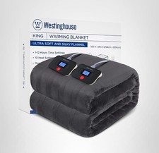 Electric Blanket King Size, Super Cozy Soft Flannel 100" X 90" Heated Blanket wi