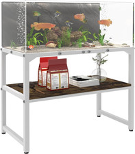 Mondazie 30 Gallon Rimless Fish Tank Stand with Shelf for Storage, 2 Tiers Metal