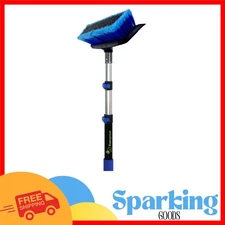 Adjustable 1.5-3 FT Scrub Brush with Rubber Bumper for Scratch-Free Cleaning