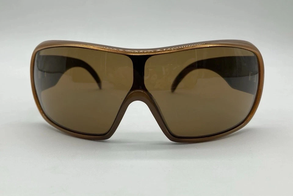 Smith Domino Brown Crystal Designer Oversized Sunglasses w Hard Leather Case - Image 2 of 4