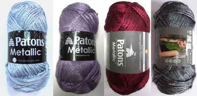 Patons Metallic Yarn, 3 oz/252 yds (Multiple Color Choice) Sold Per Skein