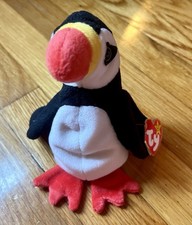 Vintage Ty Beanie Baby Puffer The Penguin Rare 1997 P.E. Pellets-Tags attached