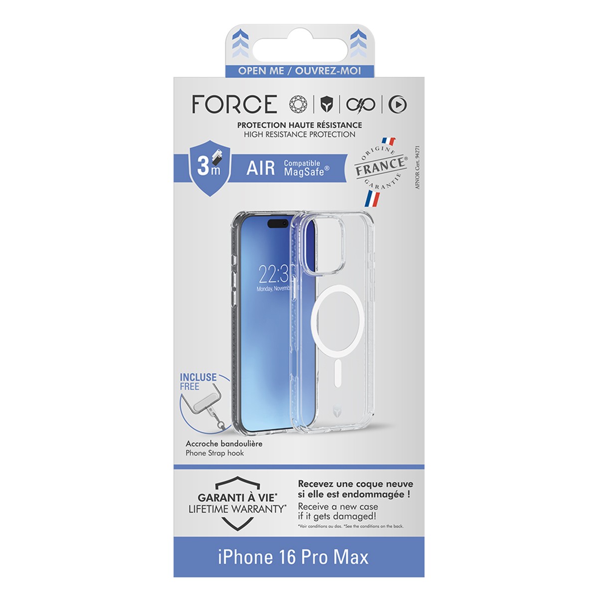 Coque iPhone 16 Pro Max antichoc Tryax 3M transparente et rigide de protection - 4