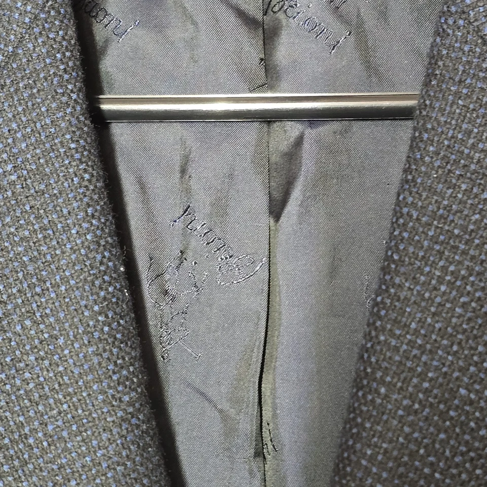 Traje Chaqueta Brioni Azul Microcheck Lujo Lana Cachemira Italia Talla 40 Doble Pecho Foto 3 de 4