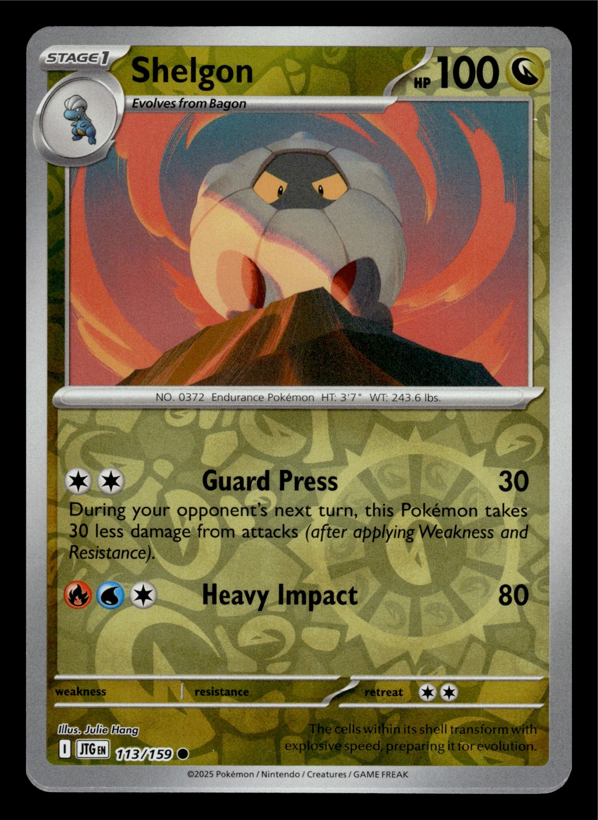 Shelgon Journey Together 113/159 Pokemon TCG NM Reverse Holo 2025