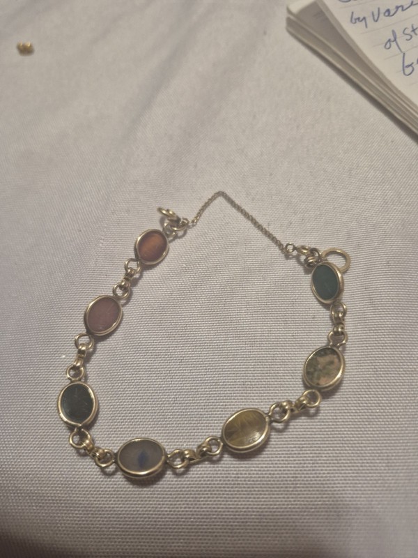 Vintage Multi Gemstone Scarb Braclet  120 12 K GF