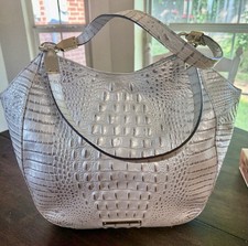 Brahmin Marianna Hobo Pearl Ivory Croc Emboss...