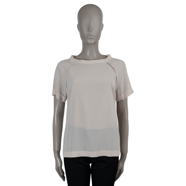 73105 authentisches BRUNELLO CUCINELLI nude Seiden T-SHIRT Shirt M
