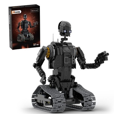 Dark Sci-Fi Security Robot Mecha Brick Set Collectible Building Kit Gift