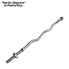 47" Standard Solid Steel Threaded Easy Curl Bar with Round Collars, Chrome