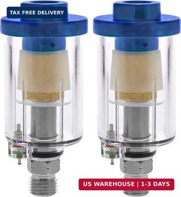 TCP Global Mini In-Line Air Filter (2 Pack) - Water & Oil Separator with Drain V