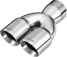 3 Dual Exhaust Tip 3 Inlet 3 Outlet 9.5 Long Universal 3 Inch Y Tail Pip...