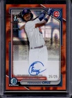 2024 Bowman Chrome Fernando Cruz Auto Orange Lava Refractor 1st #/25 Cubs