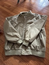Vintagen 90s Arnold Palmer Khaki Tan Bomber Jacket Golf Club Preppy Mens Size XL