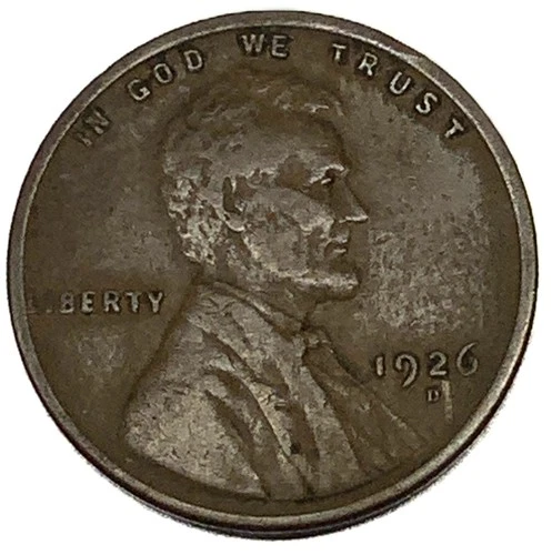 1926-D Lincoln Cent Nice Original F Fine 1 Cent Penny US Coin - 2331