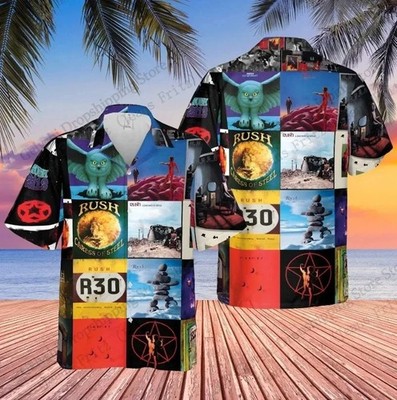 Rush Music Hawaiian Shirt All Over Print Aloha Short Sleeve Button Down