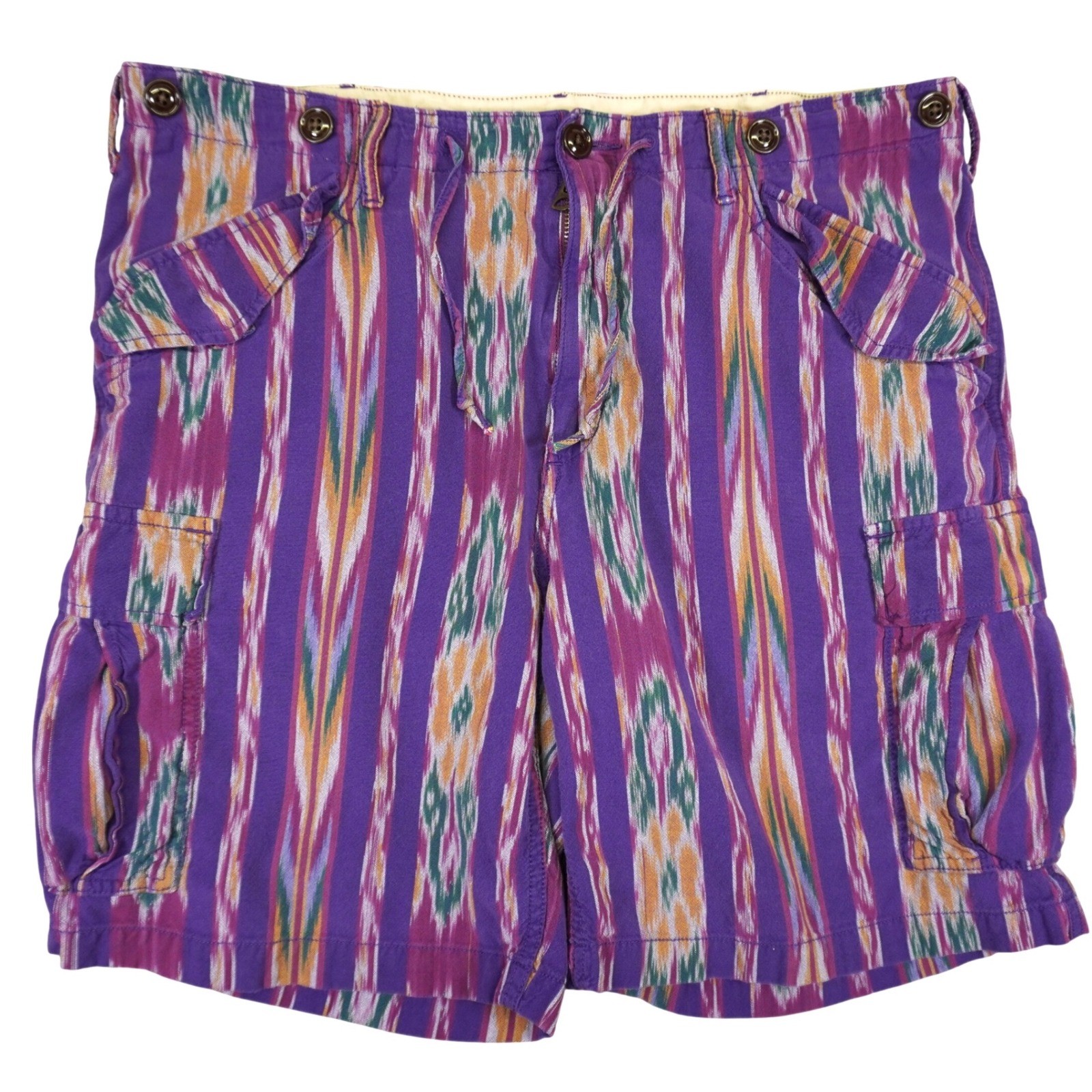 Polo Ralph Lauren Vintage Combat Cargo Shorts Mens 36 Purple Aztec Camo RARE