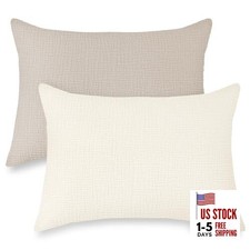 Toddler Pillowcases for 14"x20" Pillow 2 Pack, 14 x 20 Inch Beige Pale Yellow