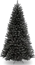 Artificial Full Christmas Tree, Black, North Valley Spruce, Includes Stand, 7...