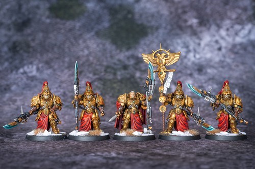 Warhammer 40k Custodian Wardens squad x5 Adeptus Custodes Painted