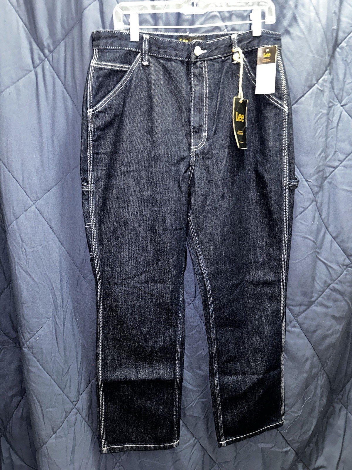Lee Vintage Modern Dark Blue Straight Denim Jeans 5-Pocket L