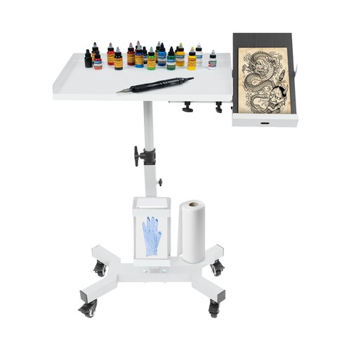 Versatile Rolling Tool Tray Cart, Tray Cart w/Rotatable Table Station,Adjustable - Picture 9 of 15