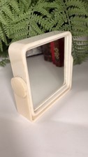 Vintage 2 Way Swivel Mirror 1970s Cream Freestanding Retro Wall Mount