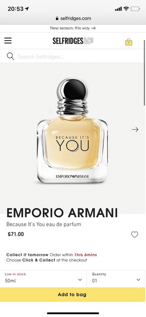 armani because it's you 50ml