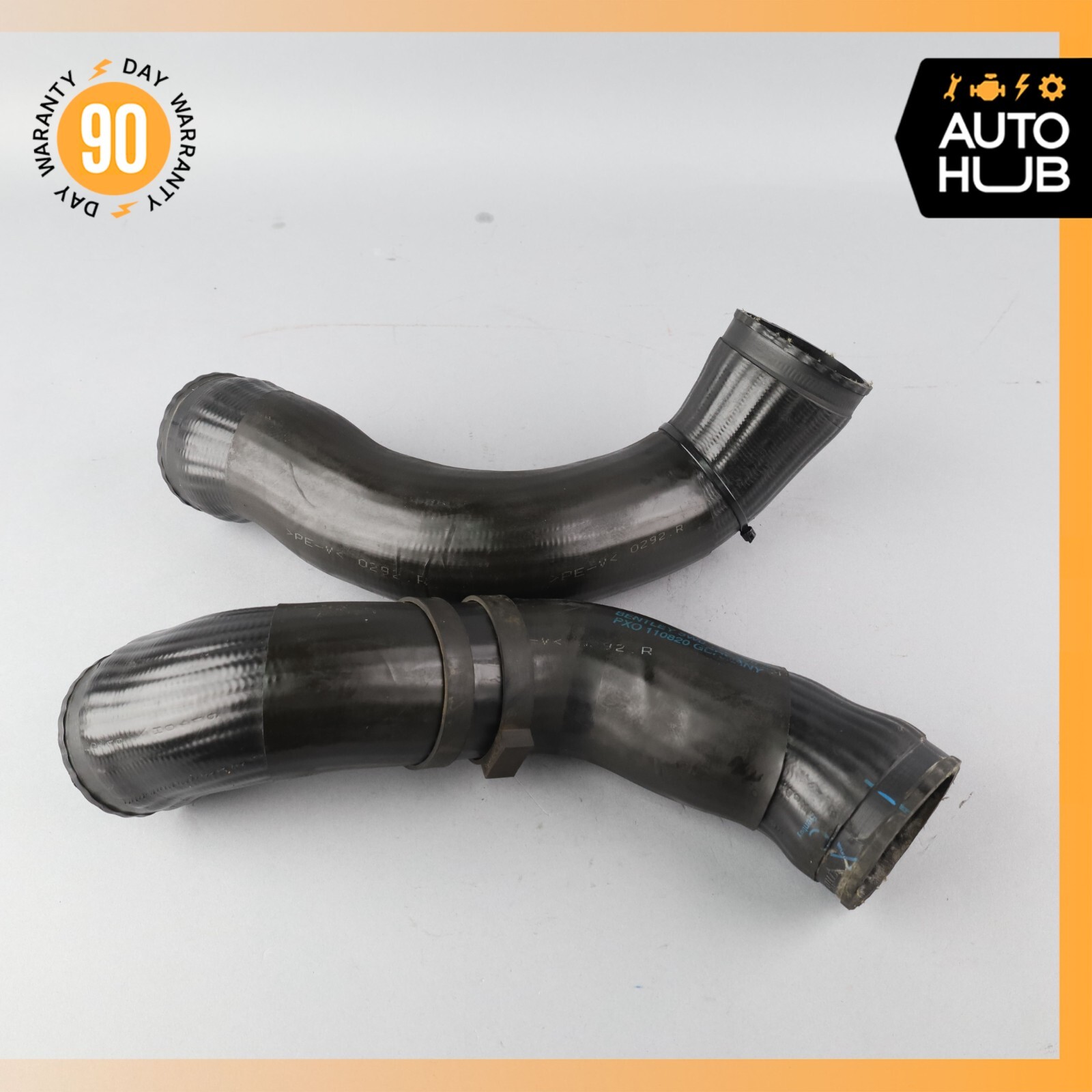 03-13 Bentley Continental GT Left & Right Side Intercooler Upper Hose Pipe OEM