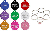 Tag Pet Name Engraved Dog ID Cat Personalised Tags Customised Custom Puppy Round