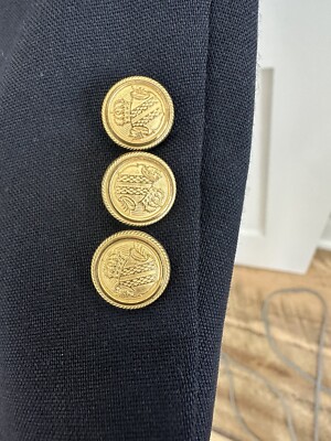 Veste Blazer David Taylor 42S – Bleu Marine, Boutons Dorés, 2 Boutons, Occasion Très Bon état